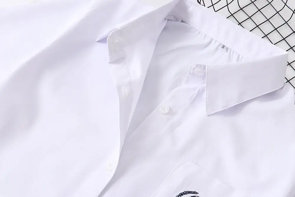 White Orthodox Embroidered Long Sleeve Shirt for Girls - Image 3
