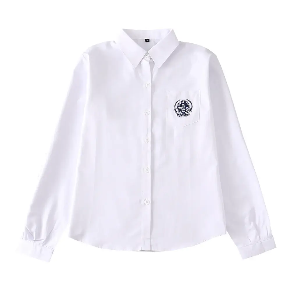 White Orthodox Embroidered Long Sleeve Shirt for Girls - Image 5