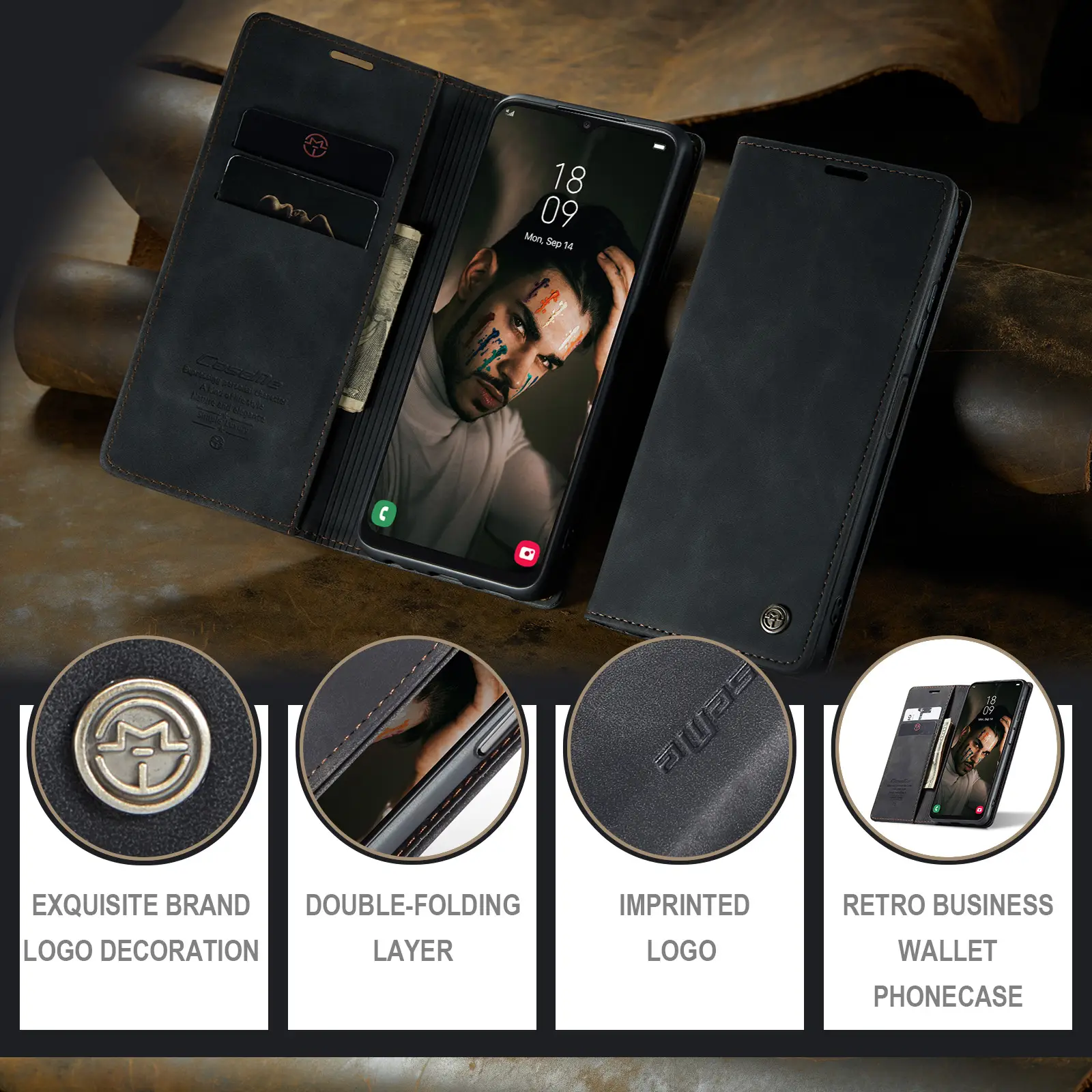 Samsung A13 Leather Anti-Drop Magnetic Case