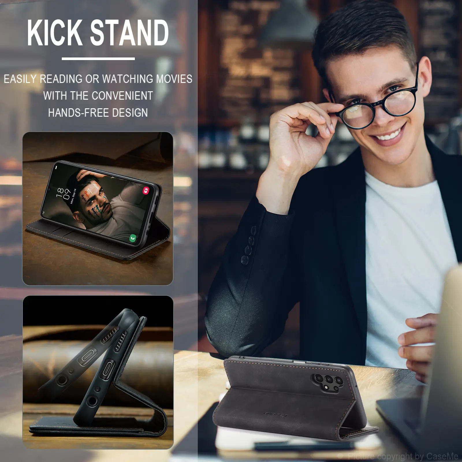 Samsung A13 Leather Anti-Drop Magnetic Case