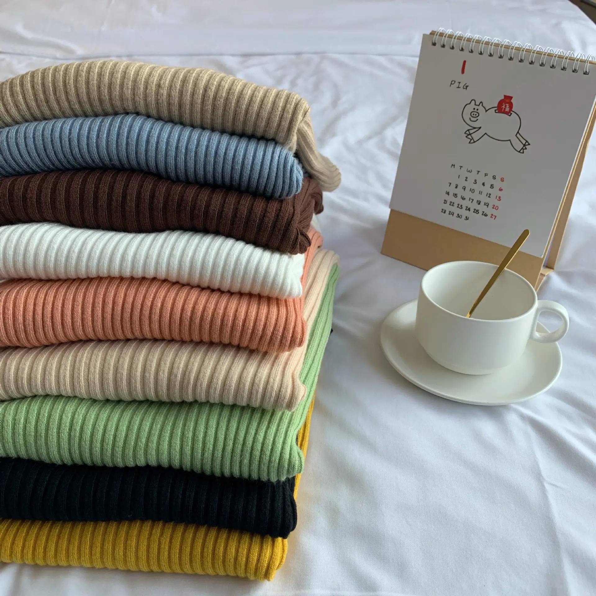 Women V-Neck Yellow Slim Fit Inner Long Sleeve Sweater — feature 50