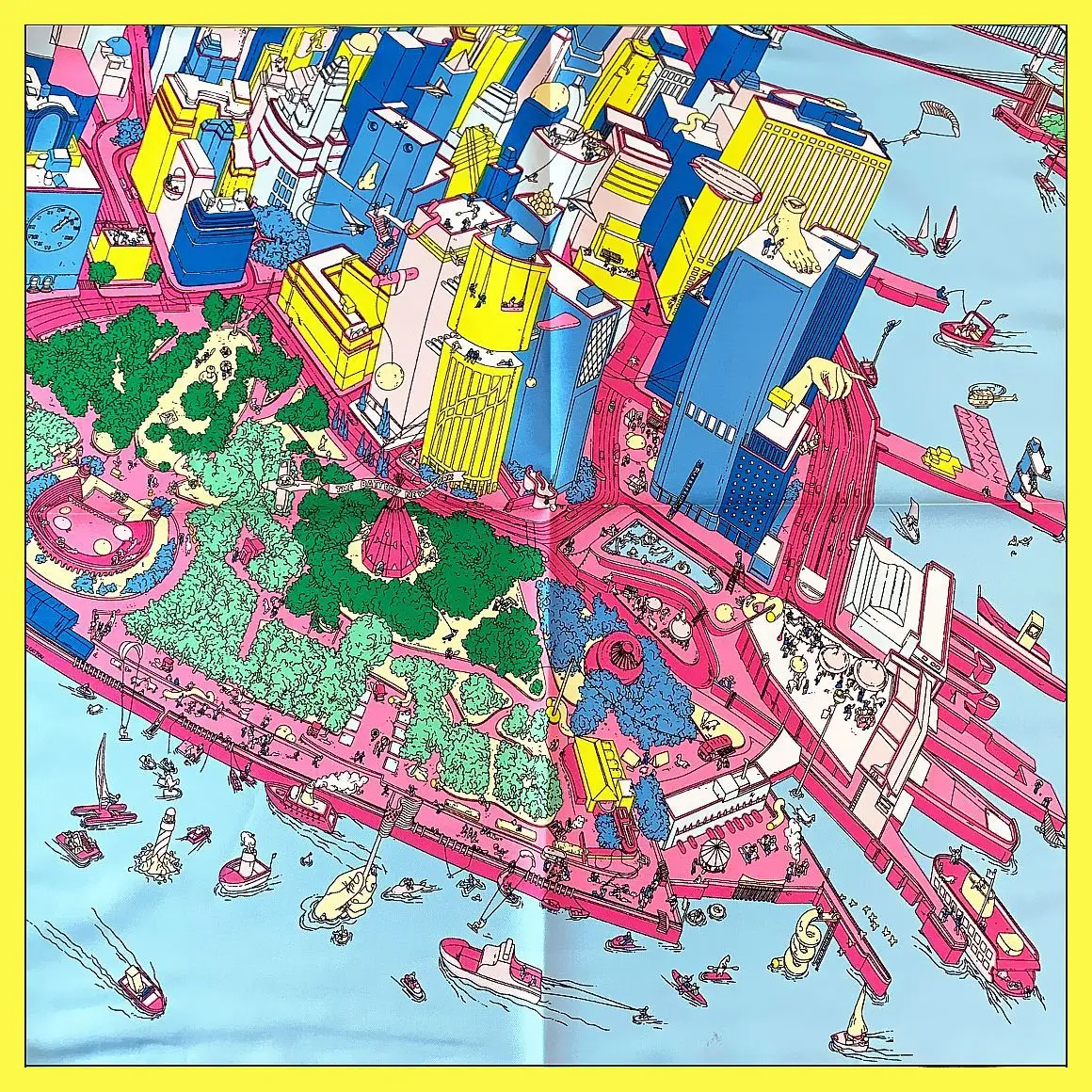 53cm Blue City Map Scarf for Students - Image 5