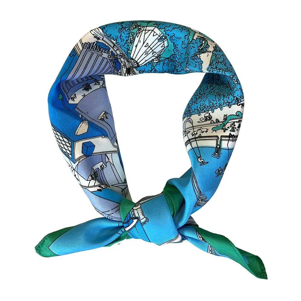 53cm Blue City Map Scarf for Students - Image 6