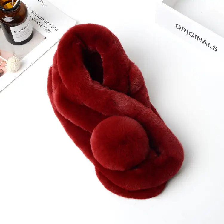 Women's Winter Fur Imitation Neck Scarf Beige Rex Soft Warm — feature 10