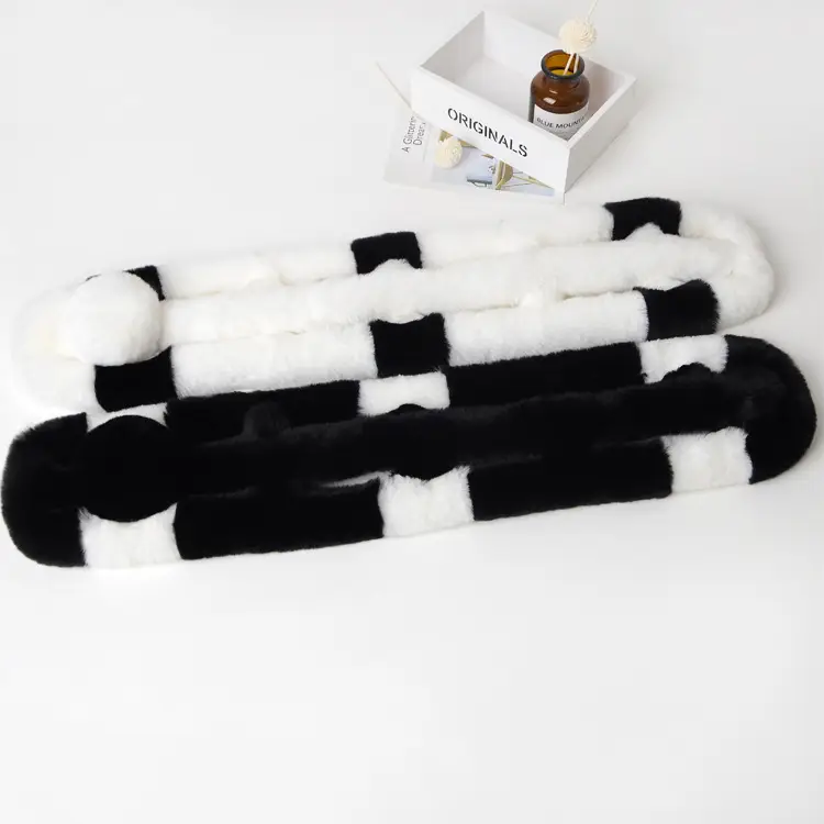 Women's Winter Fur Imitation Neck Scarf Beige Rex Soft Warm — feature 8