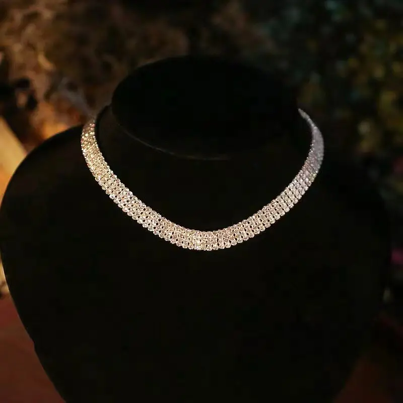 Full Diamond Zircon Neck Chain Collar for Women