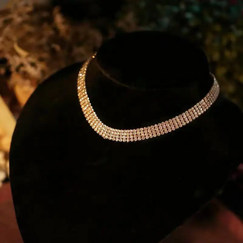 Full Diamond Zircon Neck Chain Collar for Women
