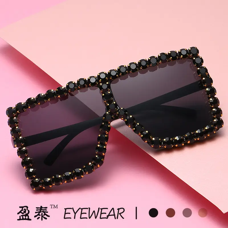 Square Frame Diamond Sunglasses for Women - Image 14