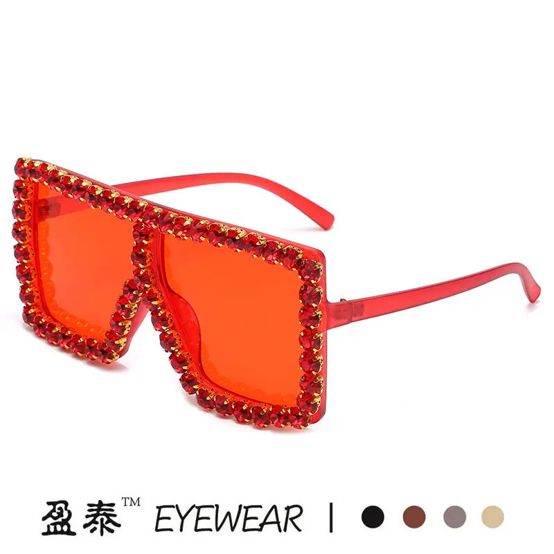 Square Frame Diamond Sunglasses for Women - Image 15