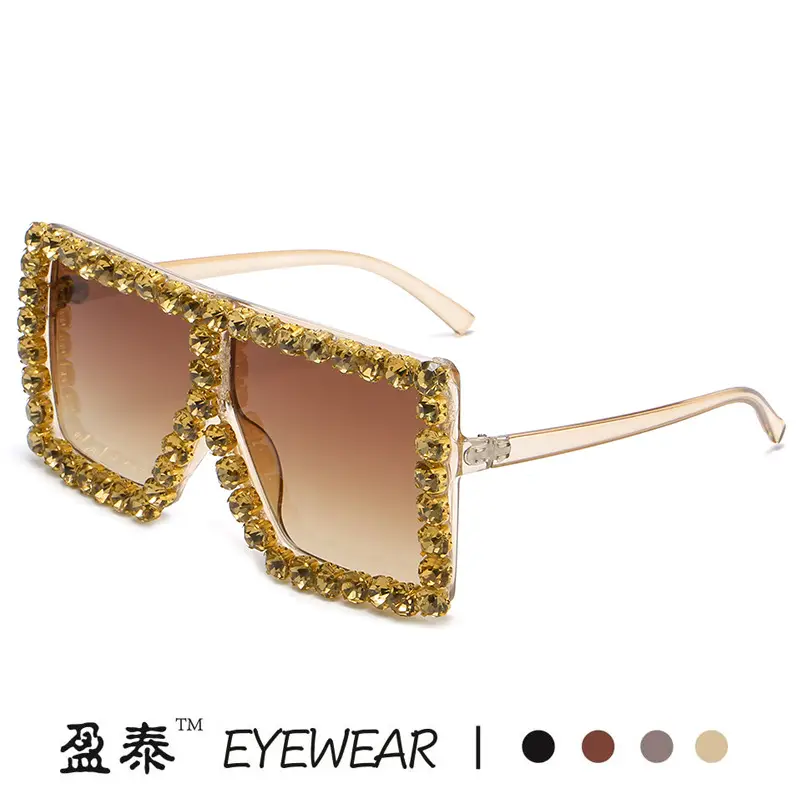 Square Frame Diamond Sunglasses for Women - Image 16
