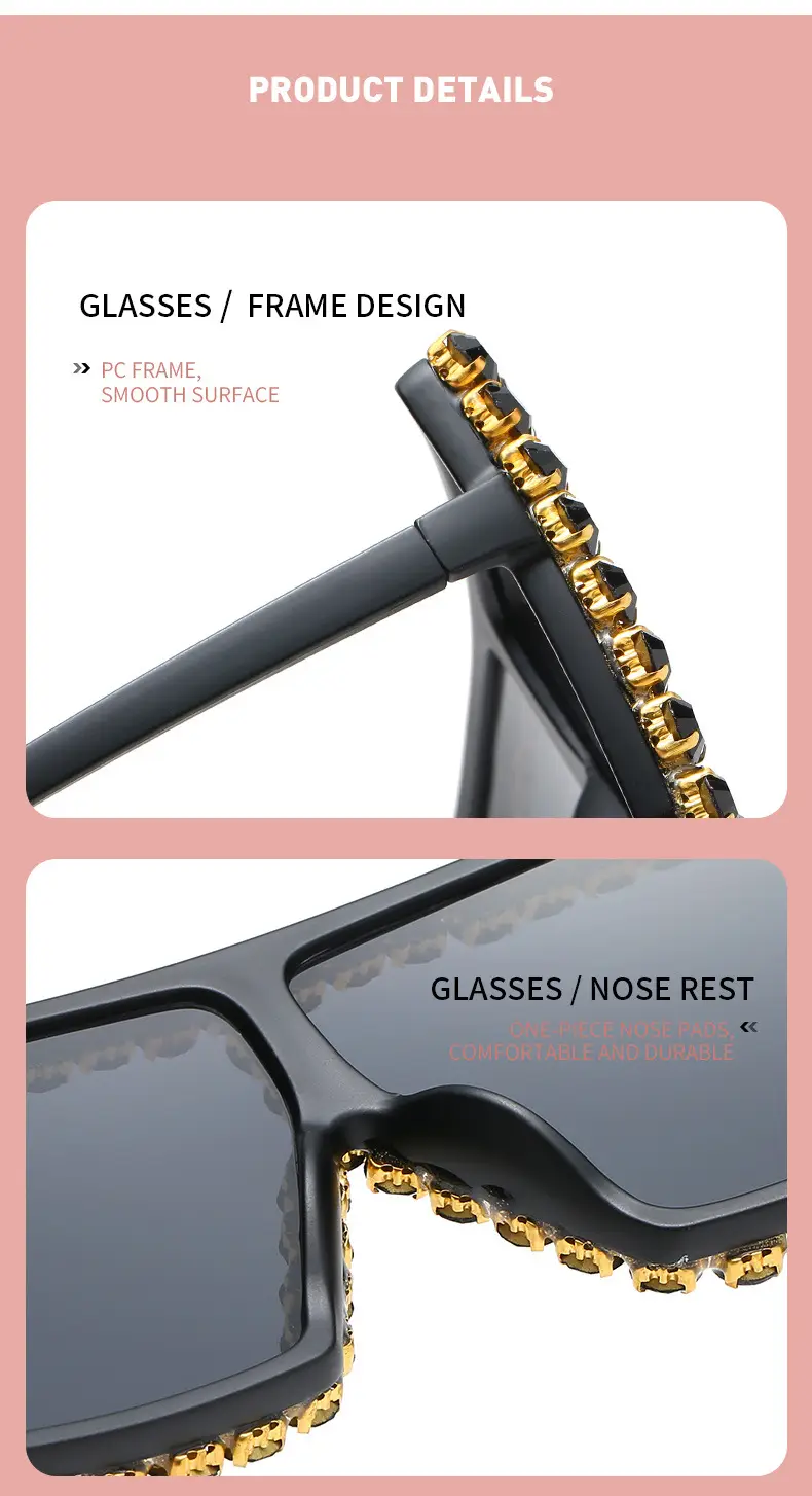 Square Frame Diamond Sunglasses for Women — feature 14