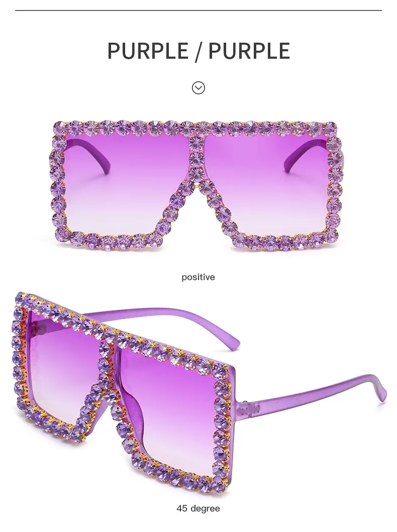 Square Frame Diamond Sunglasses for Women — feature 26