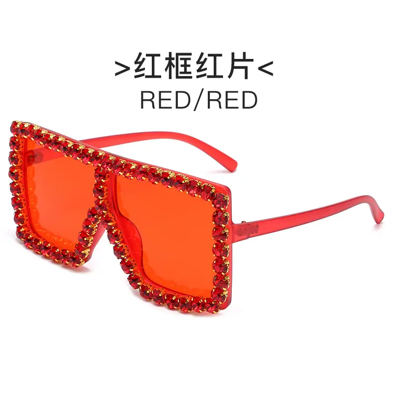 Square Frame Diamond Sunglasses for Women - Image 10