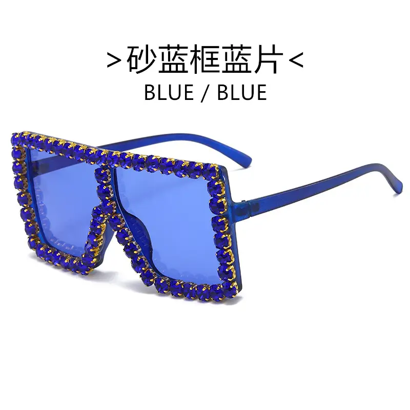 Square Frame Diamond Sunglasses for Women - Image 11
