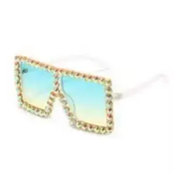 Square Frame Diamond Sunglasses for Women - Image 12