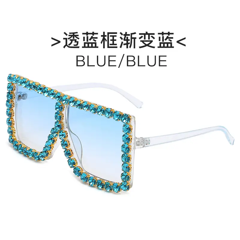Square Frame Diamond Sunglasses for Women - Image 2