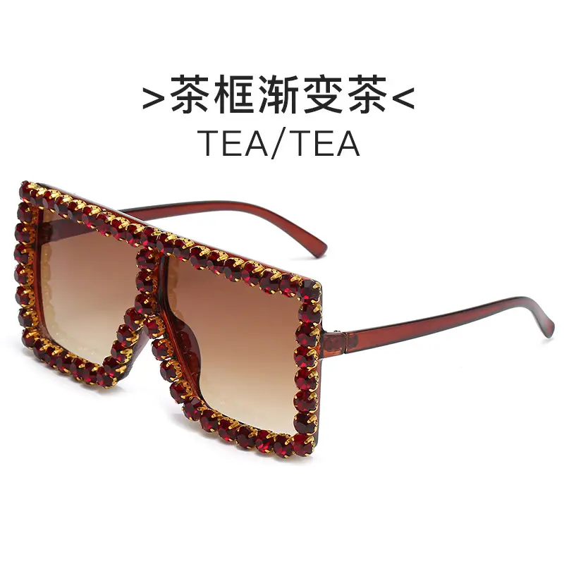 Square Frame Diamond Sunglasses for Women - Image 5