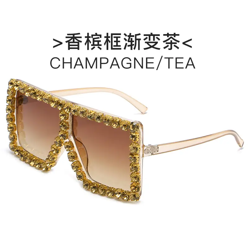 Square Frame Diamond Sunglasses for Women - Image 9