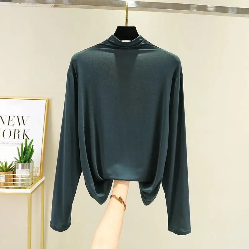 Spring Modal Turtleneck Long Sleeve Pink Large - Image 13