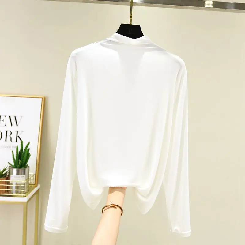 Spring Modal Turtleneck Long Sleeve Pink Large - Image 2