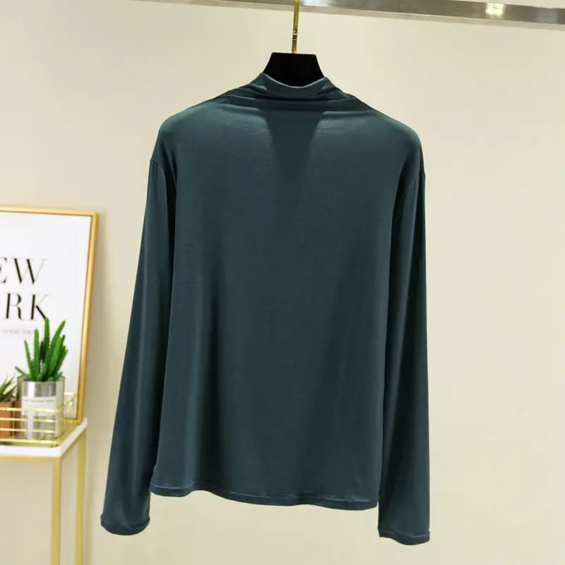 Spring Modal Turtleneck Long Sleeve Pink Large - Image 6