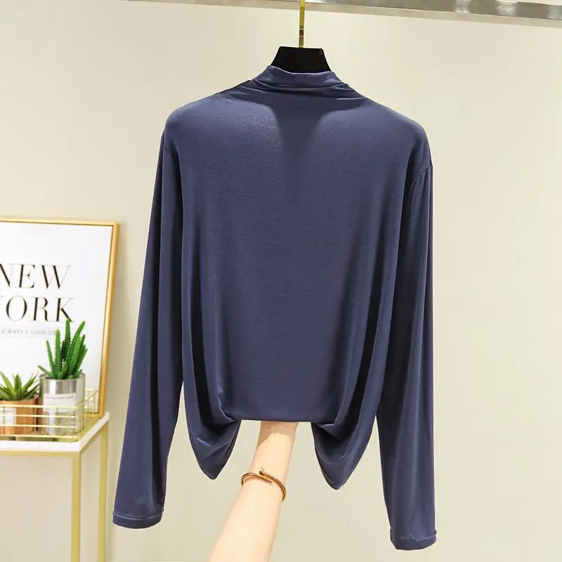 Spring Modal Turtleneck Long Sleeve Pink Large - Image 7
