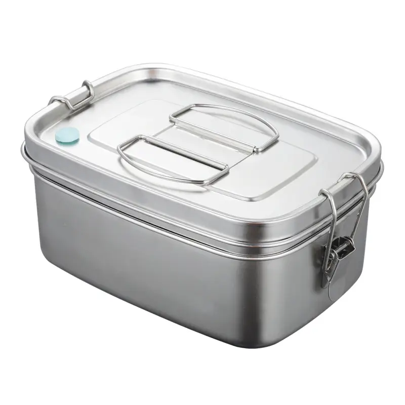 Japanese Style 304 Stainless Steel Lunch Box Double Layer Overflow Proof - Image 5