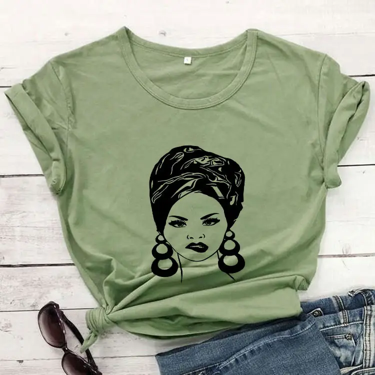 Foreign Trade T-Shirt Black Girl 0 Fashion Short Sleeve - Image 4
