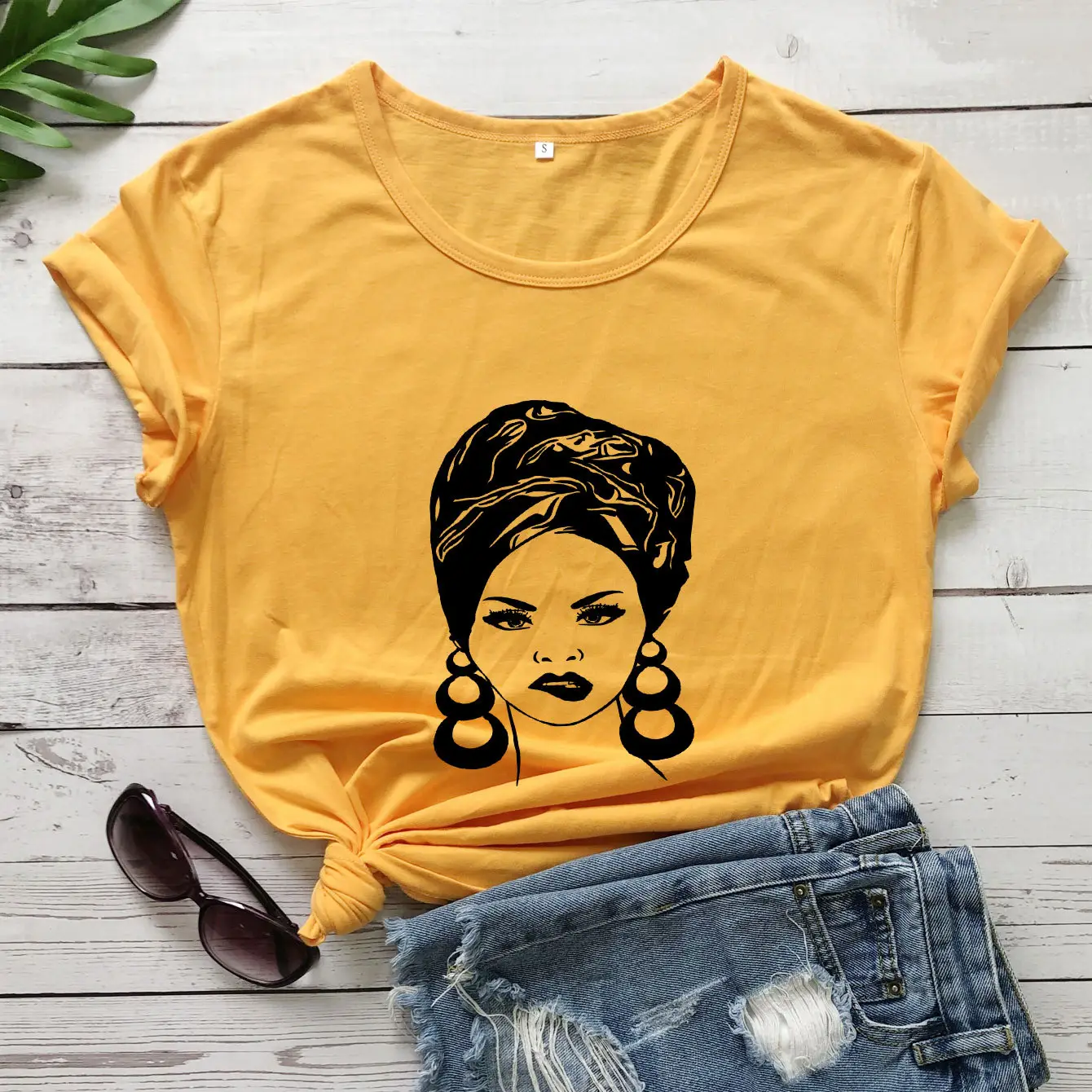 Foreign Trade T-Shirt Black Girl 0 Fashion Short Sleeve - Image 5