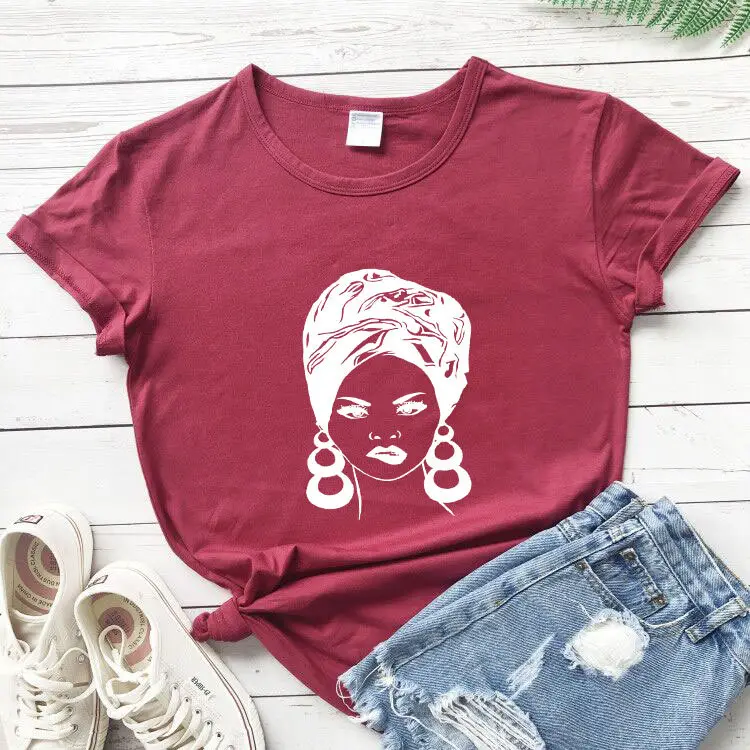 Foreign Trade T-Shirt Black Girl 0 Fashion Short Sleeve - Image 6