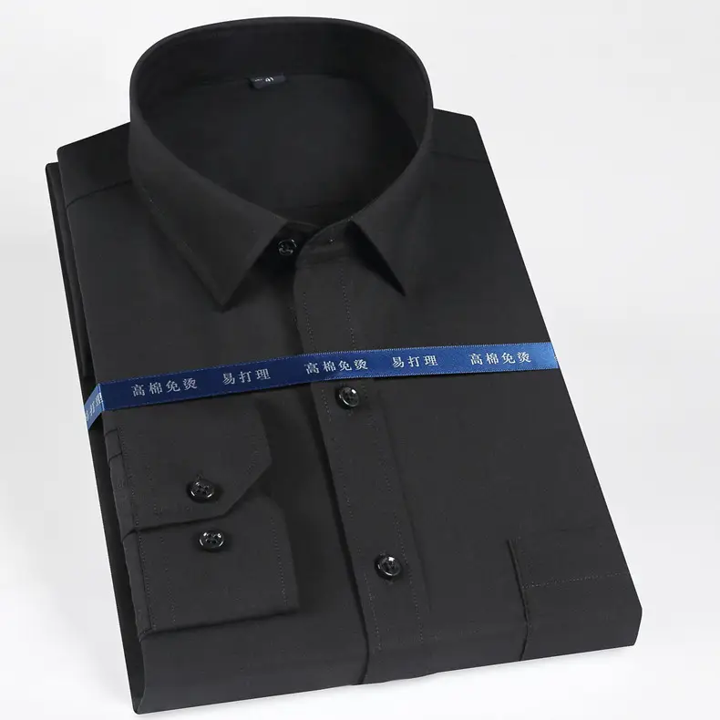 Men's White Business Casual Shirt with Square Collar - Image 21
