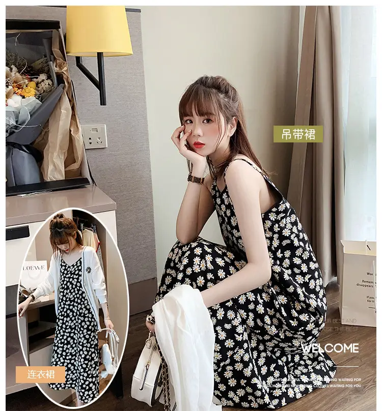 Fairy Floral Chiffon Dress with French Strap - Image 6