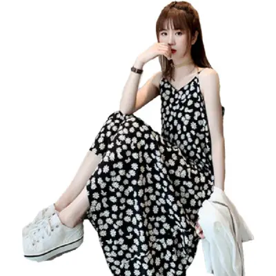 Fairy Floral Chiffon Dress with French Strap - Image 7