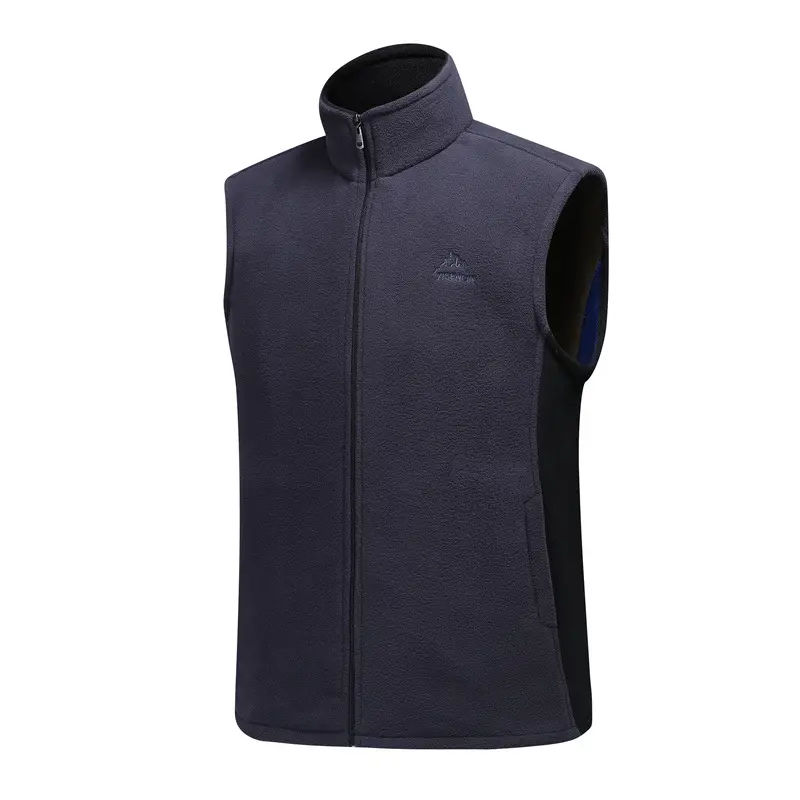 Men's Warm Fleece Vest Black Large Waistcoat Style - Image 8