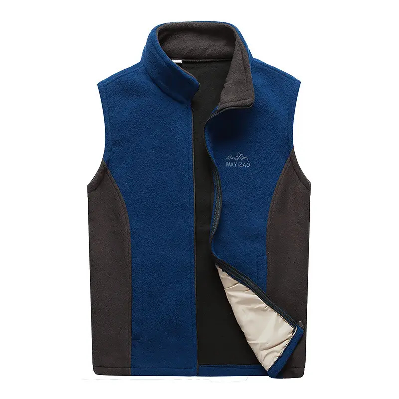 Men's Warm Fleece Vest Black Large Waistcoat Style - Image 9