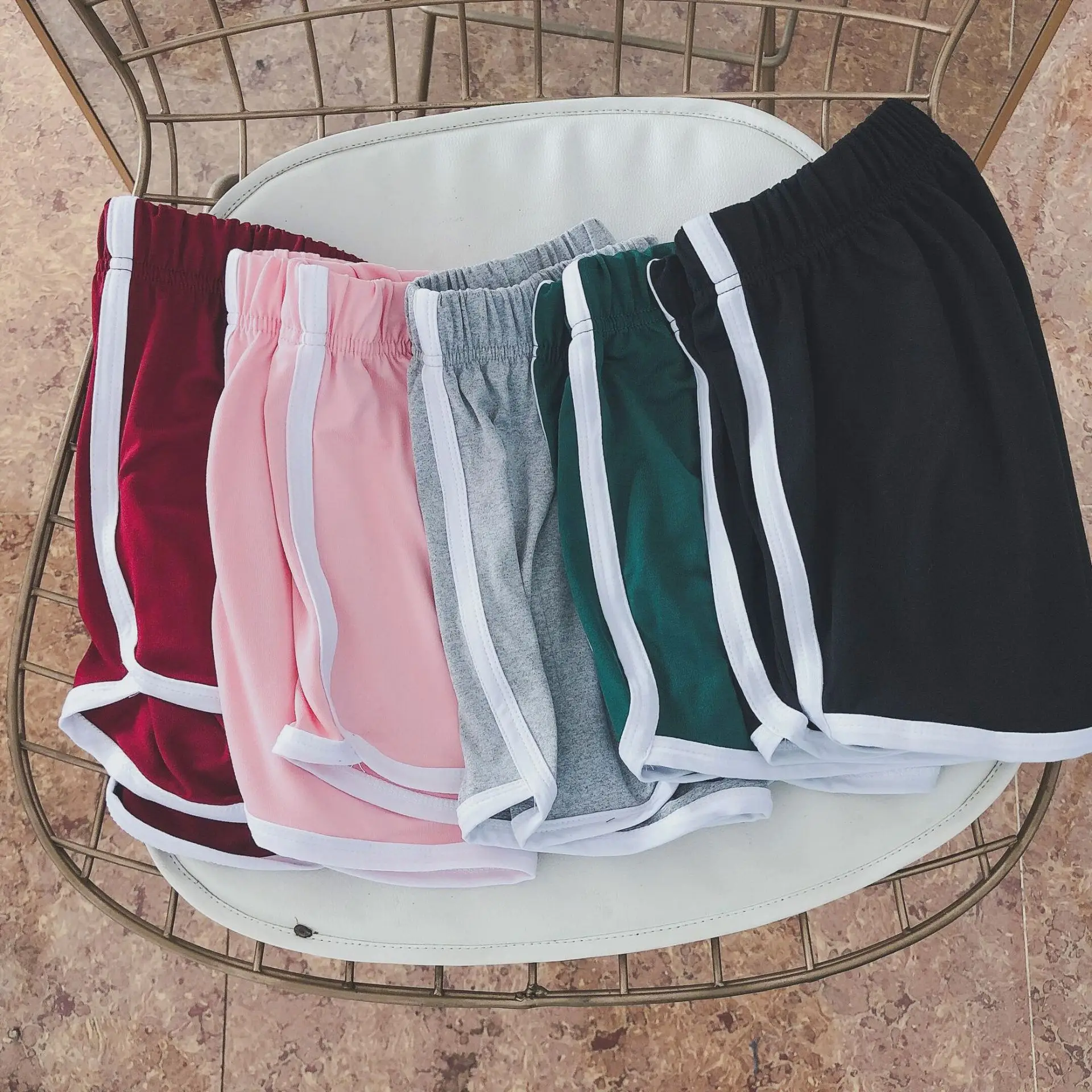 Women's Pink Elastic Waist Shorts 2025 Summer Casual - Image 8