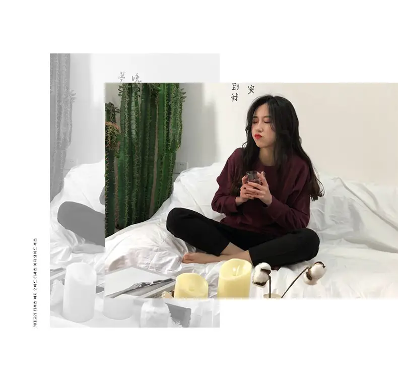 2025 Women Korean Style Long Sleeve T-Shirt White — feature 11