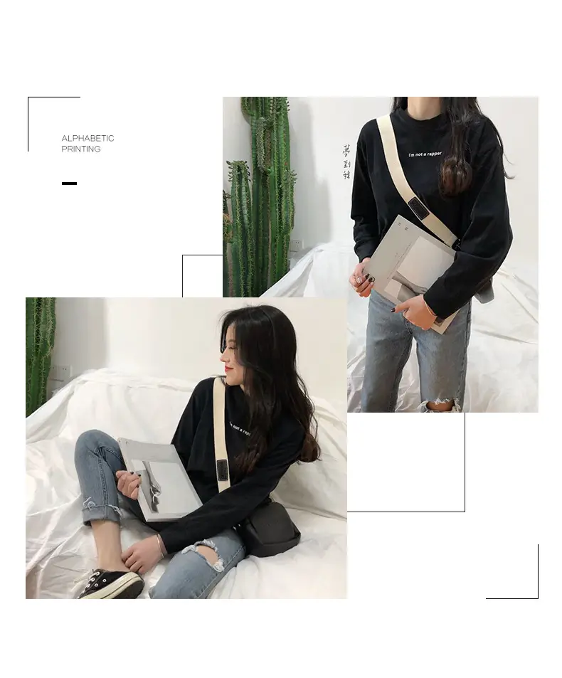 2025 Women Korean Style Long Sleeve T-Shirt White — feature 7