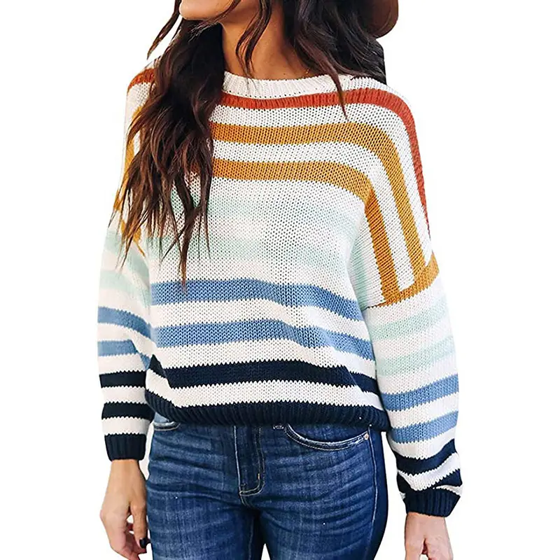 2025 Striped Knit Pullover Sweater for Women - Image 3