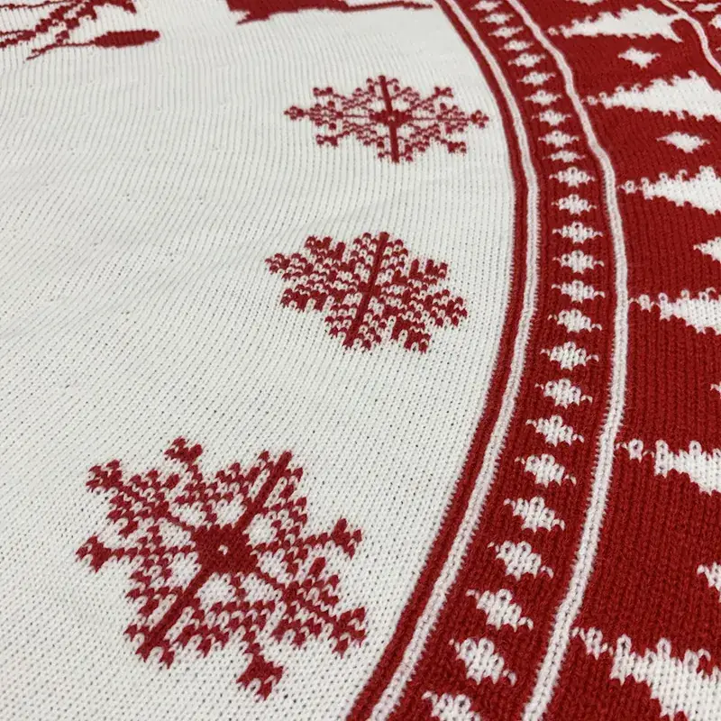 2021 Christmas Tree Mat with Deer Pattern Red Decor - Image 5