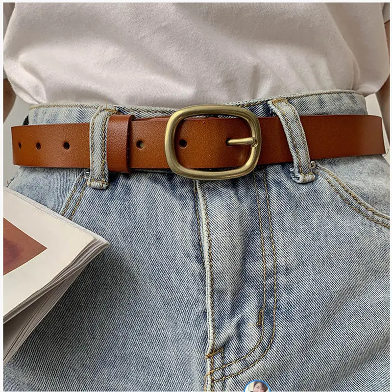 Genuine Leather Belt for Women Korean Style Cross-border Vintage Decorative Jeans Belt - Image 7