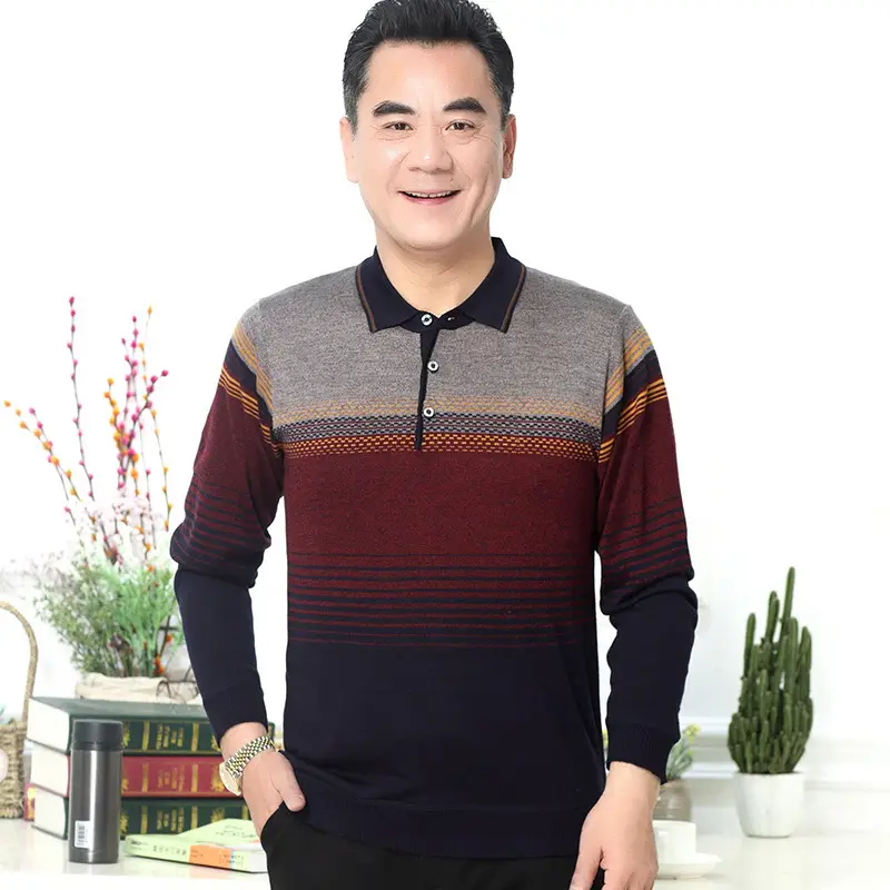 Men Navy Blue Long Sleeve T-Shirt with Real Pocket - Image 9