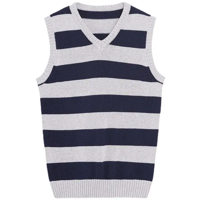Men's 2020 V-Neck Striped Sleeveless Vest Sweater - Image 9
