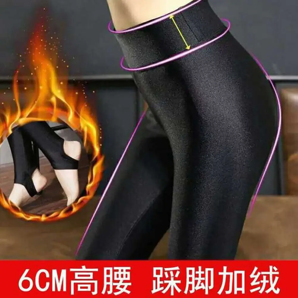 Women's Black Fleece High Waist Pencil Pants Plus Size - Image 7