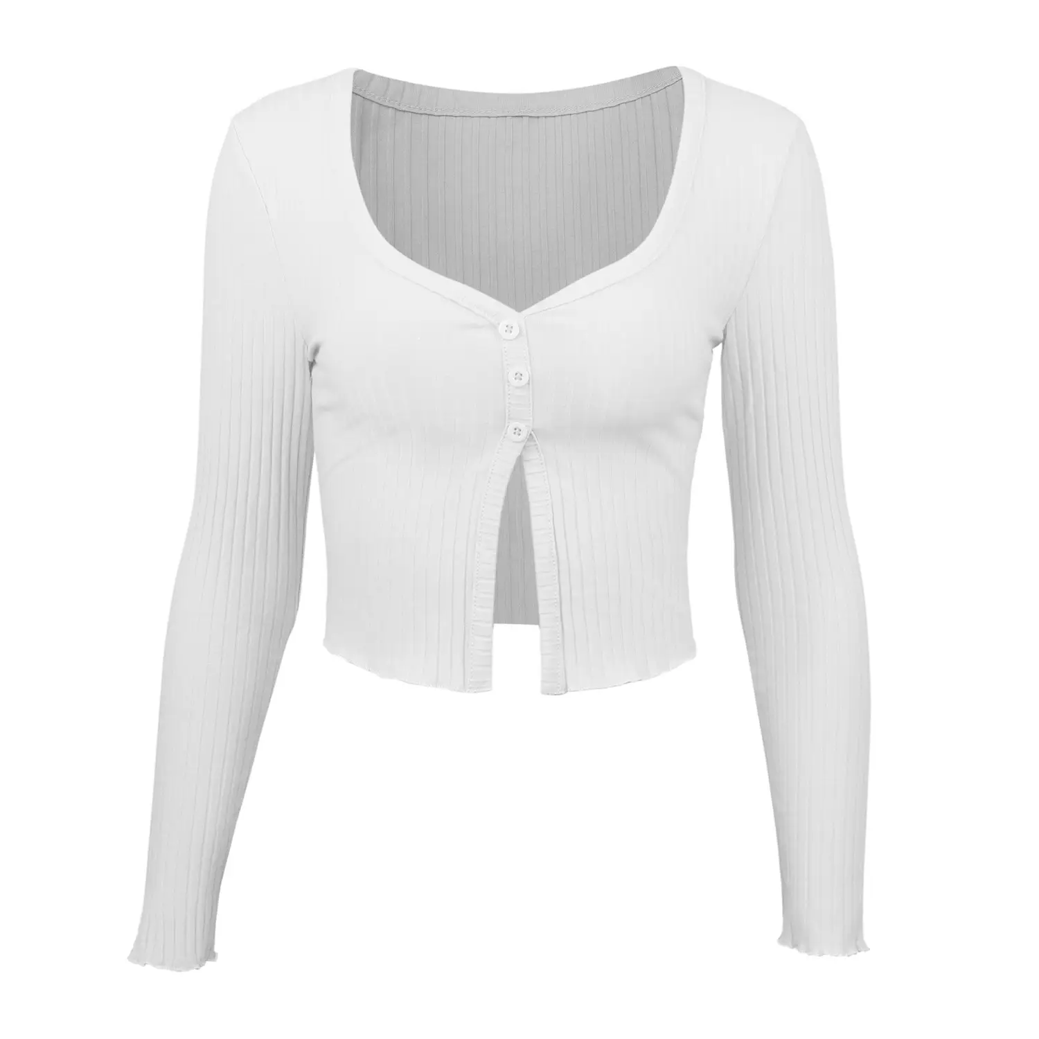 2023 Button Knitted Navel Cardigan Top Maroon - Image 3