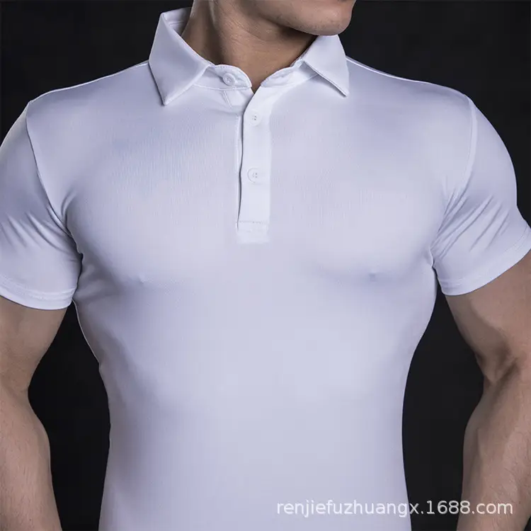 2020 Slim Fit Polo T-Shirt for Men Pink - Image 9