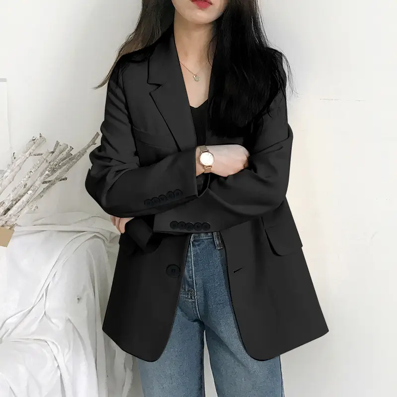 Women's White Blazer Spring Autumn Casual Jacket - Image 18