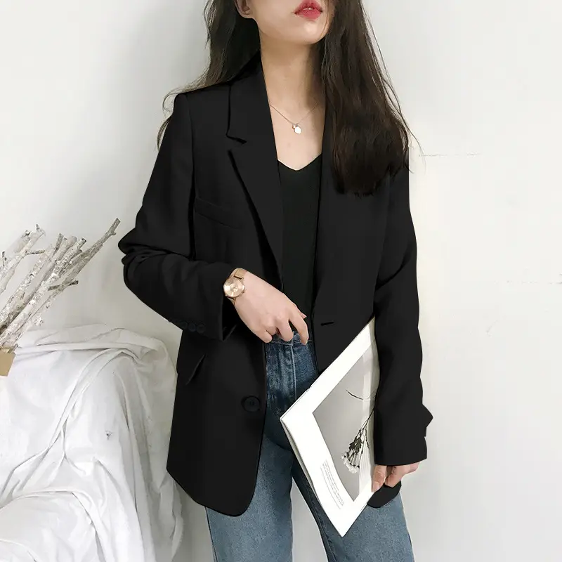 Women's White Blazer Spring Autumn Casual Jacket - Image 19