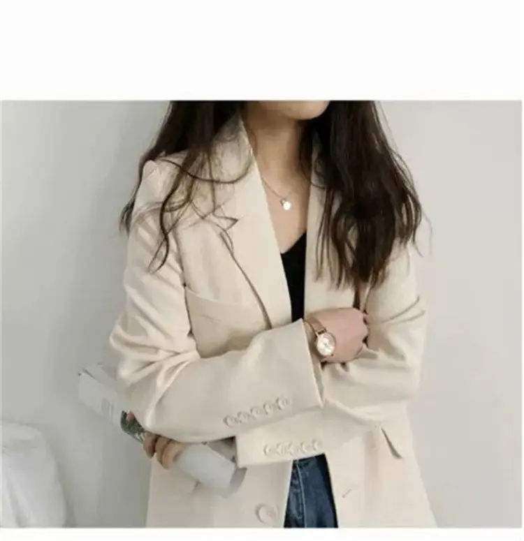 Women's White Blazer Spring Autumn Casual Jacket — feature 10