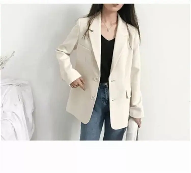 Women's White Blazer Spring Autumn Casual Jacket — feature 11